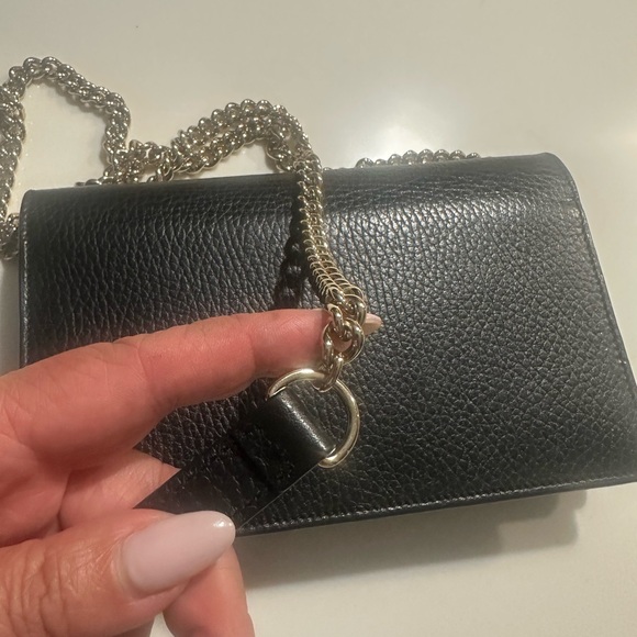 Gucci interlocking G wallet on chain in black grain leather - Picture 10 of 16